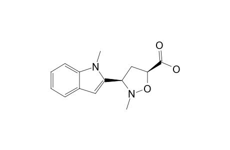 (3S*,5R*)-2-METHYL-3-(1'-METHYLINDOL-2'-YL)-ISOXAZOLIDINE-5-CARBOXYLIC-ACID