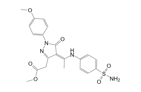 1H-pyrazole-3-acetic acid, 4-[1-[[4-(aminosulfonyl)phenyl]amino]ethylidene]-4,5-dihydro-1-(4-methoxyphenyl)-5-oxo-, methyl ester, (4Z)-