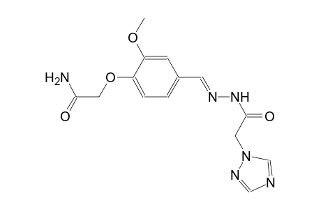 2-(2-methoxy-4-{(E)-[(1H-1,2,4-triazol-1-ylacetyl)hydrazono]methyl}phenoxy)acetamide