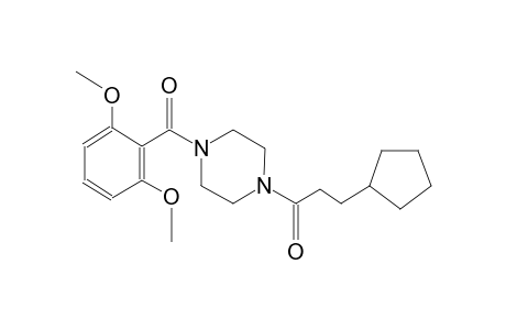 piperazine, 1-(3-cyclopentyl-1-oxopropyl)-4-(2,6-dimethoxybenzoyl)-