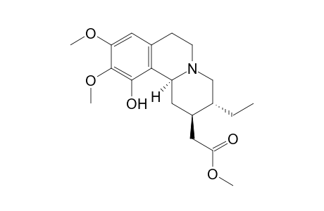 (3alpha-ethyl-11-hydroxy-9,10-dimethoxy-1,3,4,6,7,11balpha-hexahydro-2H-benzo[a]quinolizin-2beta-yl)-acetic acid-methylester