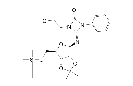 1,3-Diazetidin-2-one, 1-(2-chloroethyl)-4-[[5-O-[(1,1-dimethylethyl)dimethylsilyl]-2,3-O-(1-methylethylidene)-.beta.-D-ribofuranosyl]imino]-3-phenyl-