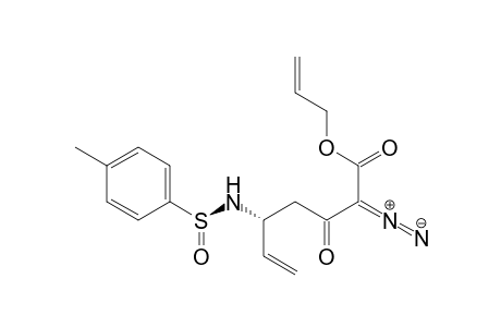 (R)-Allyl 2-diazo-5-((S)-4-methylphenylsulfinamido)-3-oxohept-6-enoate
