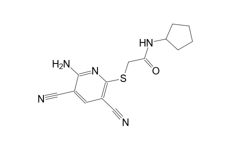2-[(6-amino-3,5-dicyano-2-pyridinyl)sulfanyl]-N-cyclopentylacetamide