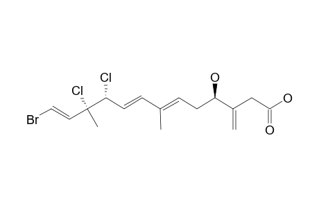 ACID-C;(6E,8E,12E)-3-METHYLENE-(4R)-HYDROXY-7,11-DIMETHYL-(10R*,11R*)-DICHLORO-13-BROMO-TRIDECA-6,8,12-TRIENOIC-ACID