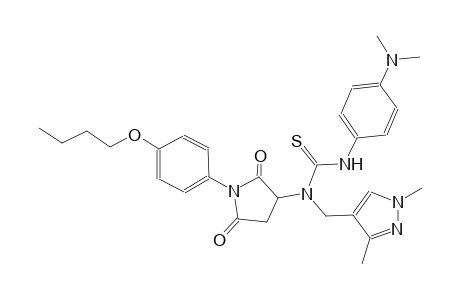 N-[1-(4-butoxyphenyl)-2,5-dioxo-3-pyrrolidinyl]-N'-[4-(dimethylamino)phenyl]-N-[(1,3-dimethyl-1H-pyrazol-4-yl)methyl]thiourea