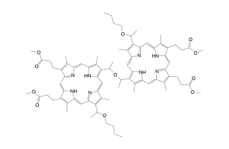 1-[2-(1-Butoxyethyl)-1,3,5,8-tetramethyl-6,7-bis(2-methoxycarbonylethyl)porphyrin-4-yl]-1-ethyl 1-[4-(1-Butoxyethyl)-1,3,5,8-tetramethyl-6,7-bis(2-methoxycarbonylethyl)porphrin-2-yl)-1-ethyl ether