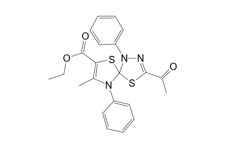 Ethyl 3-acetyl-8-methyl-1,9-diphenyl-4,6-dithia-1,2,9-triazaspiro[4.4]nona-2,7-diene-7-carboxylate