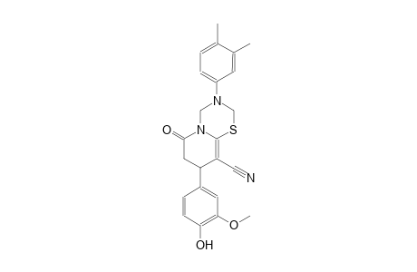 2H,6H-pyrido[2,1-b][1,3,5]thiadiazine-9-carbonitrile, 3-(3,4-dimethylphenyl)-3,4,7,8-tetrahydro-8-(4-hydroxy-3-methoxyphenyl)-6-oxo-