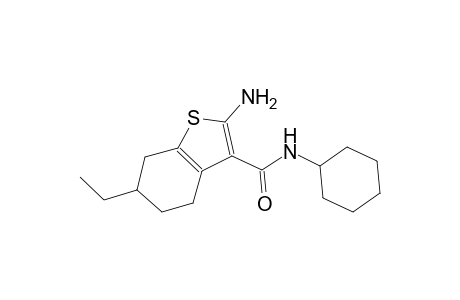 2-amino-N-cyclohexyl-6-ethyl-4,5,6,7-tetrahydro-1-benzothiophene-3-carboxamide