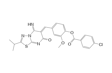 benzoic acid, 4-chloro-, 4-[(Z)-(5-imino-2-(1-methylethyl)-7-oxo-5H-[1,3,4]thiadiazolo[3,2-a]pyrimidin-6(7H)-ylidene)methyl]-2-methoxyphenyl ester