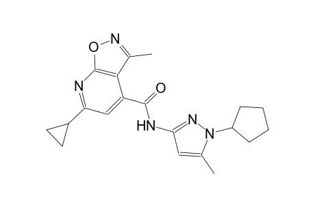 N-(1-cyclopentyl-5-methyl-1H-pyrazol-3-yl)-6-cyclopropyl-3-methylisoxazolo[5,4-b]pyridine-4-carboxamide
