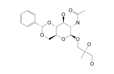 (2R)-2,3-DIHYDROXY-2-METHYLPROPYL-2-ACETAMIDO-4,6-O-(R)-BENZYLIDENE-2-DEOXY-BETA-D-GLUCOPYRANOSIDE