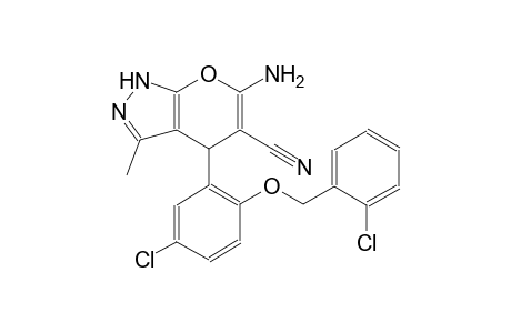 6-amino-4-{5-chloro-2-[(2-chlorobenzyl)oxy]phenyl}-3-methyl-1,4-dihydropyrano[2,3-c]pyrazole-5-carbonitrile