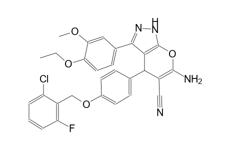 6-Amino-4-[4-(2-chloro-6-fluoro-benzyl)oxyphenyl]-3-(4-ethoxy-3-methoxy-phenyl)-2,4-dihydropyrano[2,3-c]pyrazole-5-carbonitrile
