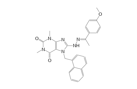 8-{(2E)-2-[1-(4-methoxyphenyl)ethylidene]hydrazino}-1,3-dimethyl-7-(1-naphthylmethyl)-3,7-dihydro-1H-purine-2,6-dione