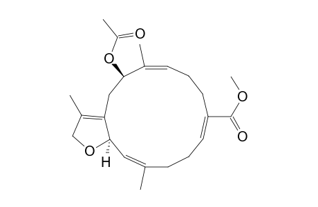 Cyclotetradeca[b]furan-10-carboxylic acid, 5-(acetyloxy)-2,4,5,8,9,12,13,15a-octahydro-3,6,14-trimethyl-, methyl ester, (5R*,15aR*)-