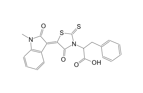 2-[(5Z)-5-(1-methyl-2-oxo-1,2-dihydro-3H-indol-3-ylidene)-4-oxo-2-thioxo-1,3-thiazolidin-3-yl]-3-phenylpropanoic acid