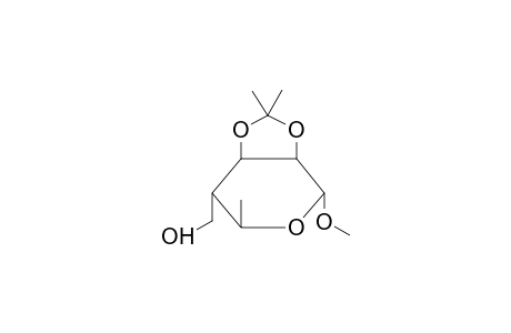 METHYL 4,6-DIDEOXY-2,3-O-ISOPROPYLIDENE-4-C-HYDROXYMETHYL-ALPHA-L-MANNO-HEXOPYRANOSIDE