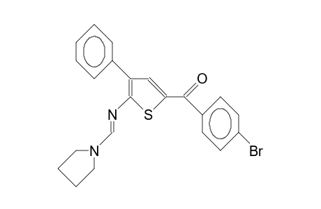 2-Pyrrolidinomethylenimino-3-phenyl-5-(4-bromo-benzoyl)-thiophene