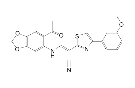 (2E)-3-[(6-acetyl-1,3-benzodioxol-5-yl)amino]-2-[4-(3-methoxyphenyl)-1,3-thiazol-2-yl]-2-propenenitrile
