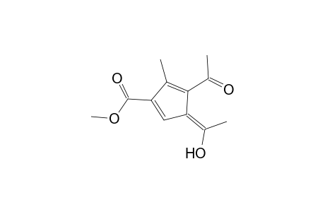1,4-Cyclopentadiene-1-carboxylic acid, 4-acetyl-3-(1-hydroxyethylidene)-5-methyl-, methyl ester