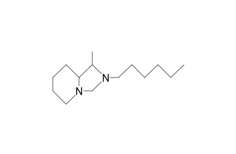 cis-(H-1,H-8A)-2-Hexyl-1-methyl-perhydro-imidazolo(3,4-A)pyridine