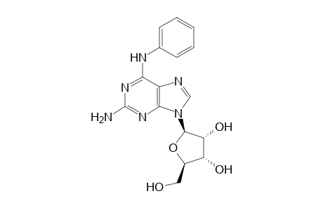 2-amino-6-anilino-9-(beta-d-ribofuranosyl)-9H-purine