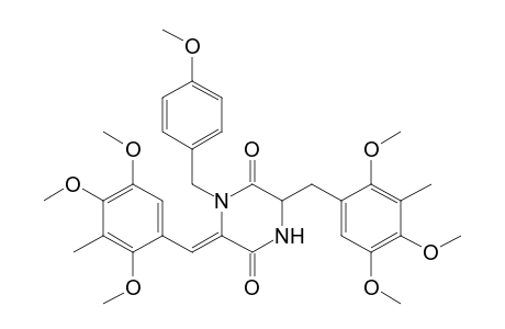 (6Z)-1-p-anisyl-3-(2,4,5-trimethoxy-3-methyl-benzyl)-6-(2,4,5-trimethoxy-3-methyl-benzylidene)piperazine-2,5-quinone