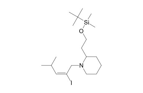 2-[2-(tert-Butyldimethylsilyloxy)ethyl]-N-[(E)-2-iodo-4-methyl-2-pentene-1-yl]piperidine