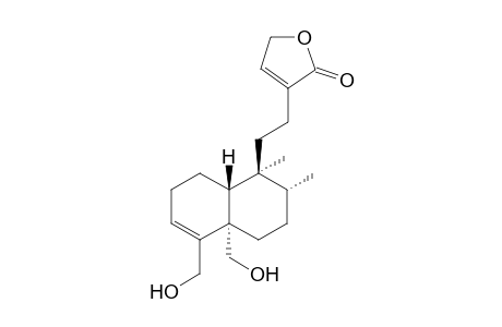 Soulidiol [18,19-Dihydroxy-5.alpha.,10.beta.-neocleroda-3,13(14)dien-16,15-butenolide]