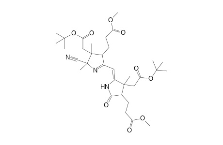 3-(4-t-Butoxycarbonylmethyl-5-[4-t-butoxycarbonylmethyl-5-cyano-3-(2-methoxycarbonyl-ethyl)-4,5-dimethyl-4,5-dihydro-3H-pyrrol-2-ylmethylene]pyrrolidin-2-on-3-yl)propanoic acid, methyl ester