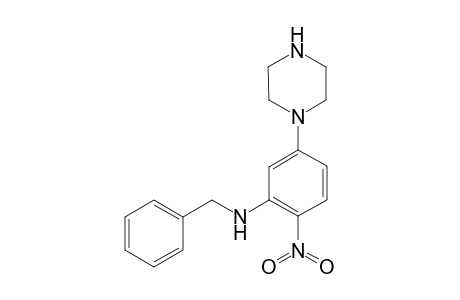 Benzenemethanamine, N-[2-nitro-5-(1-piperazinyl)phenyl]-