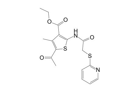 Thiophene-3-carboxylic acid, 5-acetyl-4-methyl-2-[2-(2-pyridylthio)-1-oxoethylamino]-, ethyl ester