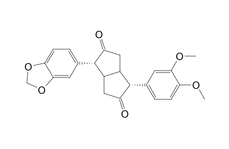 2.alpha.-(3,4-Dimethoxyphenyl)-6.alpha.-[3,4-(methylenedioxy)phenyl]-3,7-dioxobicyclo[3.3.0]octane