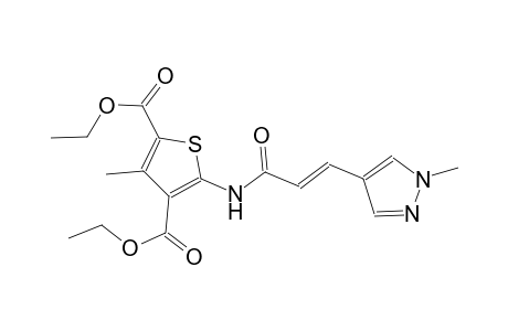 diethyl 3-methyl-5-{[(2E)-3-(1-methyl-1H-pyrazol-4-yl)-2-propenoyl]amino}-2,4-thiophenedicarboxylate