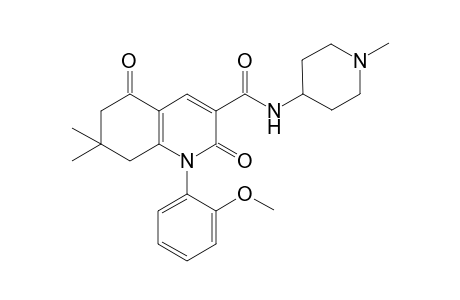 3-Quinolinecarboxamide, 1,2,5,6,7,8-hexahydro-1-(2-methoxyphenyl)-7,7-dimethyl-N-(1-methyl-4-piperidinyl)-2,5-dioxo-