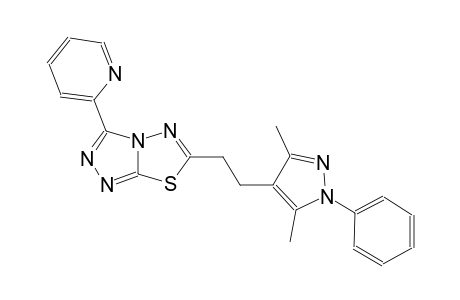 [1,2,4]triazolo[3,4-b][1,3,4]thiadiazole, 6-[2-(3,5-dimethyl-1-phenyl-1H-pyrazol-4-yl)ethyl]-3-(2-pyridinyl)-