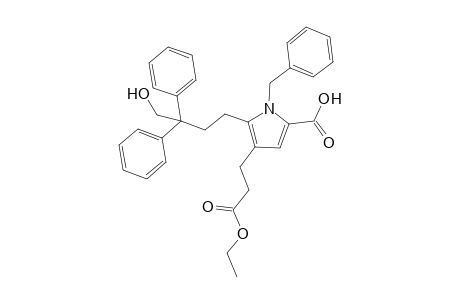 1-Benzyl-4-(3-ethoxy-3-oxopropyl)-5-(4-hydroxy-3,3-diphenylbutyl)-1H-pyrrole-2-carboxylic acid