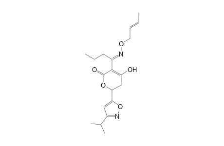 2H-Pyran-2-one, 3-[1-[(2-butenyloxy)imino]butyl]-5,6-dihydro-4-hydroxy-6-[3-(1-methylethyl)-5-isoxazolyl]-, (?,E)-