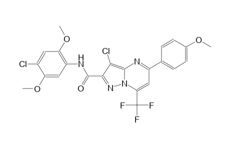 3-chloro-N-(4-chloro-2,5-dimethoxyphenyl)-5-(4-methoxyphenyl)-7-(trifluoromethyl)pyrazolo[1,5-a]pyrimidine-2-carboxamide