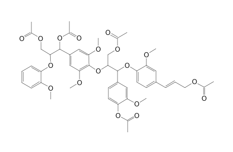 2-{3-Hydroxy-1-(4-Hydroxy-3-methoxyphenyl)-1-[2-methoxy-4-(3'-hydroxypropenylphenyl)oxy]prop-2-yloxy}-5-[1,3-dihydroxy-2-(2-methoxyphenoxy)propyl]-1,3-dimethoxybenzene peracetate
