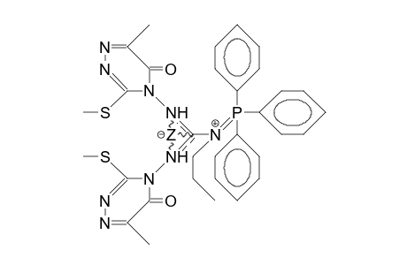 Bis[(6-methyl-3-methylthio-5-oxo-4,5-dihydro-1,2,4-triazin-4-yl)-amino]-(triphenylphosphoranylidene-propyl-amino)-methan