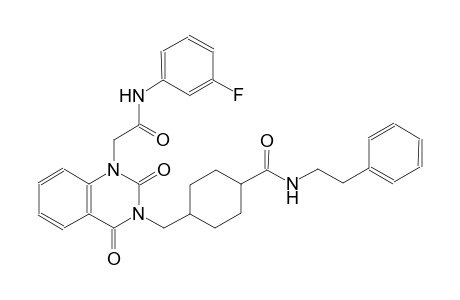 4-[(1-[2-(3-fluoroanilino)-2-oxoethyl]-2,4-dioxo-1,4-dihydro-3(2H)-quinazolinyl)methyl]-N-(2-phenylethyl)cyclohexanecarboxamide
