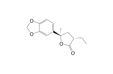 (3S,5R)-5-(1,3-benzodioxol-5-yl)-3-ethyl-5-methyl-2-oxolanone