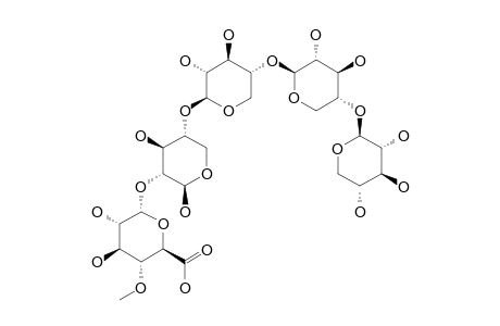 AOS-4-BETA;2-O-(4-O-METHYL-ALPHA-D-GLUCOPYRANOSYLURONIC-ACID)-4-O-[BETA-D-XYLOPYRANOSYL-(1->4)-BETA-D-XYLOPYRANOSYL-(1->4)-BETA-D-XYLOPYRANOSYL]-BETA-D-XYLOPYR