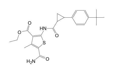 ethyl 5-(aminocarbonyl)-2-({[2-(4-tert-butylphenyl)cyclopropyl]carbonyl}amino)-4-methyl-3-thiophenecarboxylate
