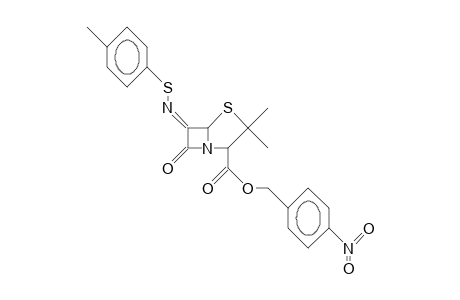 3,3-Dimethyl-6-(4-tolylthio)imino-7-oxo-4-thia-1-aza-bicyclo(3.2.0)heptane-2-carboxylic acid, 4-nitro-benzyl ester