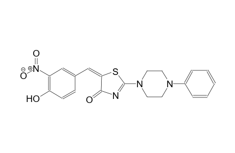 (5E)-5-(4-hydroxy-3-nitrobenzylidene)-2-(4-phenyl-1-piperazinyl)-1,3-thiazol-4(5H)-one
