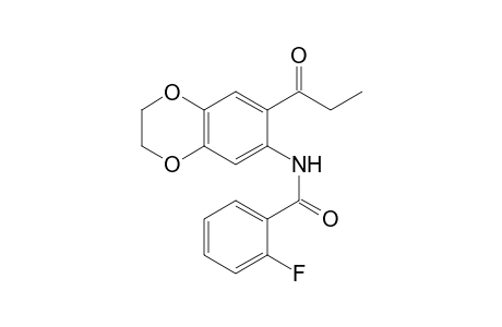2-Fluoro-N-(7-propionyl-2,3-dihydro-1,4-benzodioxin-6-yl)benzamide